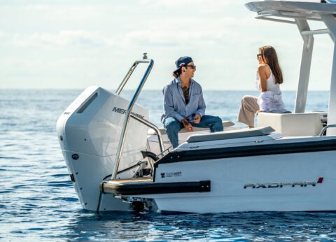 Luxury Axopar day boat share on the water