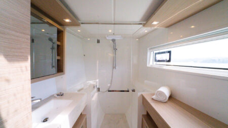 Lagoon 46 Bathroom - Boat Shares Pittwater Sydney